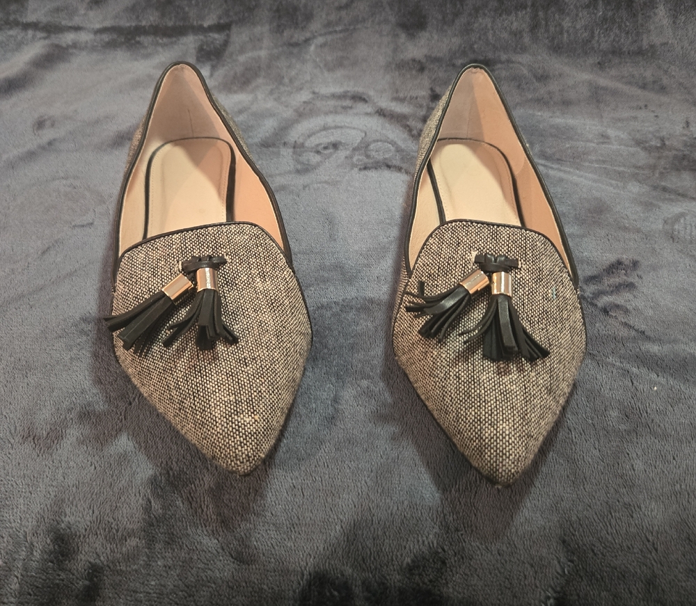 Cato Black and Gray Tassel Loafers
